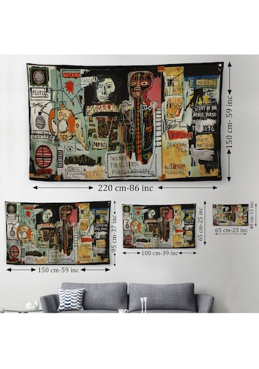 Jean Michel Basquiat Notary Kanvas Duvar Örtüsü-halısı-5002