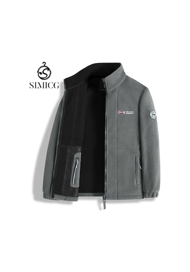 Sonbahar Ve Kış Sıcaklığı İçin Erkek Polar Ceket Gri