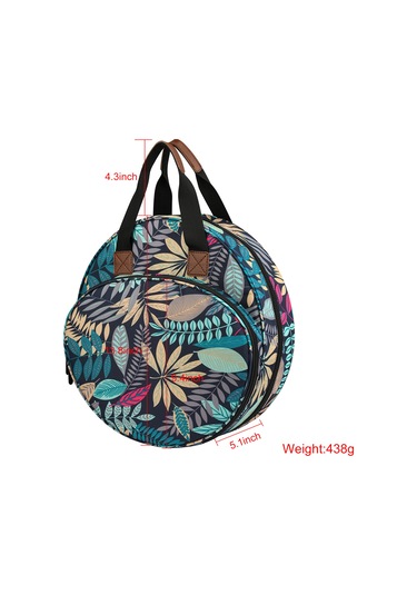 Yuntech01 Mavi Yaprak Desenli Dairesel İpek İşçilik Çantası - 600d Oxford Kumaş Alet Saklama Çantası Mavi