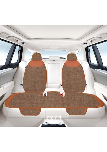 Bod Keten Terletmez Oto Koltuk Minderi Seti Koltuk Koruma Kılıfı Yalı Serisi Ön Arka Set Taba