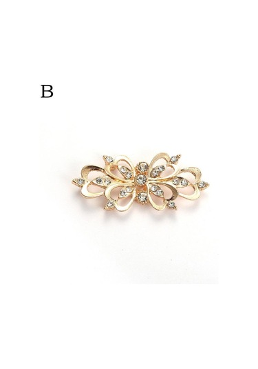 Altın 1 Çift Kazak Kristal Pin Hırka Klipler Aksesuarları Takı Taklidi Düğmeler Alaşım Toka Yaka Altın