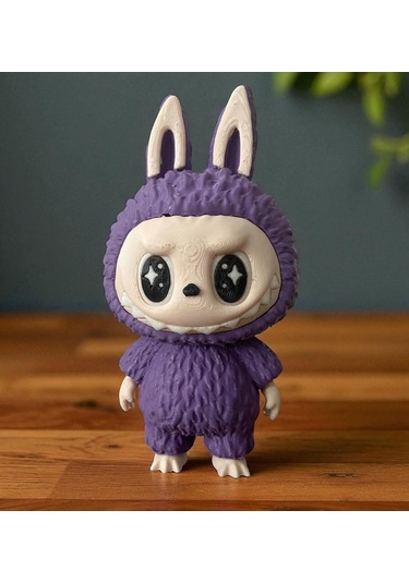 Labubu Figür El Yapımı Mor Koleksiyon Figürü, Dekoratif Oyuncak