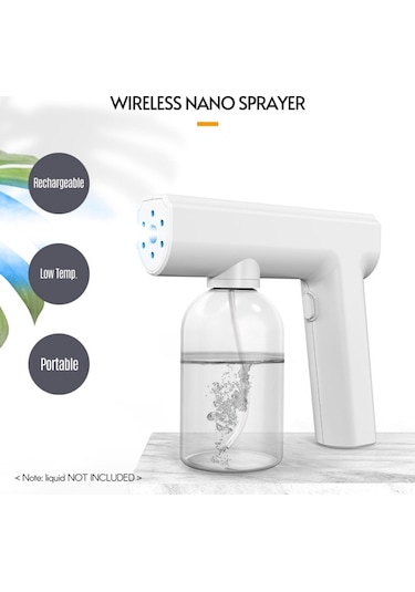 Leezsing Nano Atomizer Sprey Kablosuz Mavi Işık Elde Taşınabilir Şarj Edilebilir Dezenfektan Sisleme Makinesi 300ml/ 10oz Kapasiteli D-6