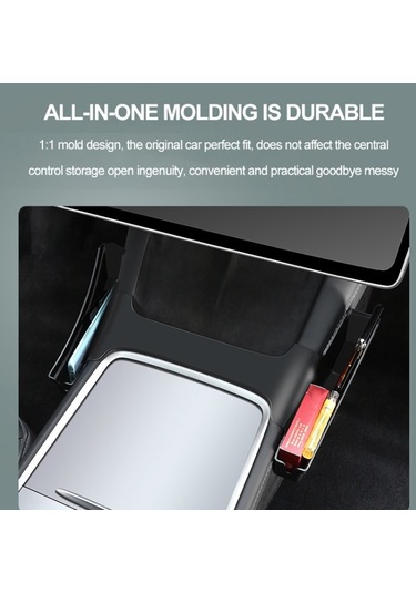 Tesla Modeli Y/3 Merkezi Yan Saklama Kutusu Yan Organizatör Eyer Kutusu İç Modifikasyon Aksesuarları