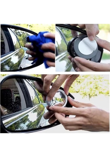 Araç Araba Kör Nokta Aynası Dış Dikiz Ilave Kolay Görüş Krom Gümüş Yuvarlak Ayarlanabilir