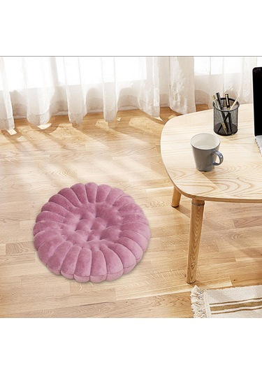 Suntek Peluş Zemin Yastık Rahat Dekoratif Kanepe Yuvarlak-pembe