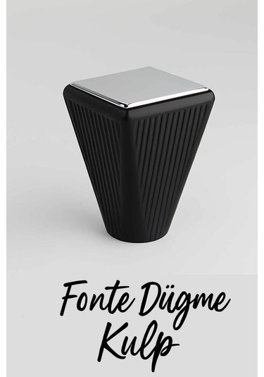 Lüks Fonte Düğme Siyah-krom Mobilya,çekmece,tv Ünitesi.dolap,yatak Odası,şifonyer Kulpu Siyah-krom