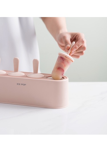 Pembe 4'lü Dondurma Kalıbı