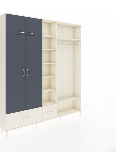 Arges Dolap 12 Raflı 2 Çekmeceli 2 Askılı 220x30x243 Aytaşı-antrasit/aytaşı Antrasıt/aytası Arges Dolap 12 Raflı 2 Çekmeceli 2 Askılı 220x30x243 Aytaşı-antrasit/aytaşı Antrasıt/aytası