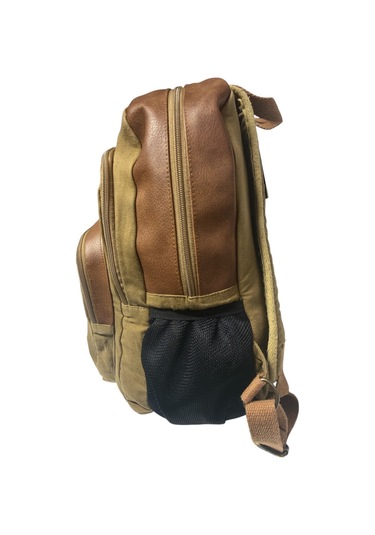 Kaliteli Siyah Vintage Salaş Baskılı Disayn Günlük Gezi Okul Sırt Çantası Revilla Bag 28x38cm Hardal Sarı