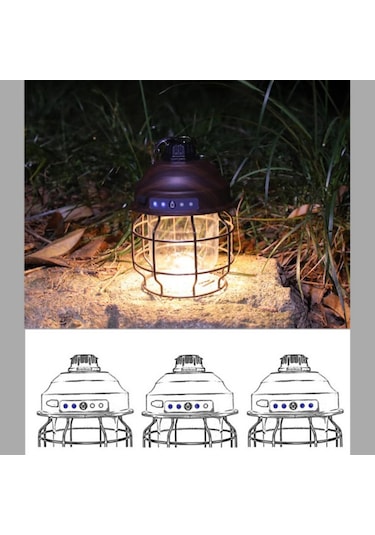 Homyl Led Fener Taşınabilir Işık Şarj Ahşap-tahıl Ahşap Tahıl Kahverengi