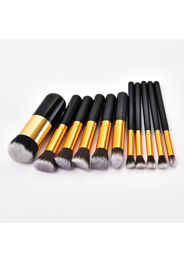 Mufunye 11 Adet Profesyonel Makyaj Fırçası Seti Yüz Fondöten Pudra Allık Göz Farı Makyaj Fırçaları Aracı
