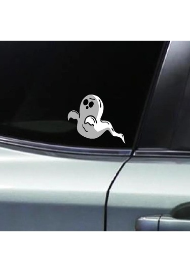 J462 Komik Hayalet Araba Çıkartmaları Çıkartmaları Vinil Araç Yakıt Deposu Kapağı Su Geçirmez Dekorasyon Araba Çıkartmaları 17x14cm