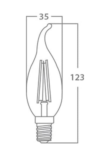 Kıvrık Buji Led Ampul Cam 4 W E-14 6500K Beyaz Işık Braytron - B