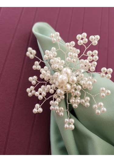 Pekars Gümüş Renk Kartanesi Peçete Yüzüğü 6 Adet Peçetelik