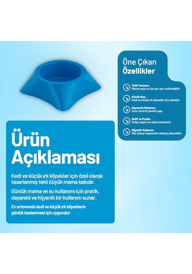Kedi Ve Köpek Tekli Büyük Mama Kabı - 5 Adet