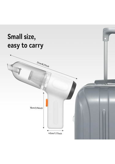 Jeehugo Aumotop Cv103 El Tipi Araç Süpürgesi: Toz Alma, Vakumlama, Üfleme, Lastik Şarj Etme, Filtreli, Type-c Şarjlı