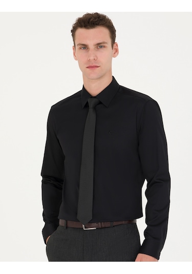 Pierre Cardin Erkek Siyah Basic Gömlek 50277147-vr046 Siyah