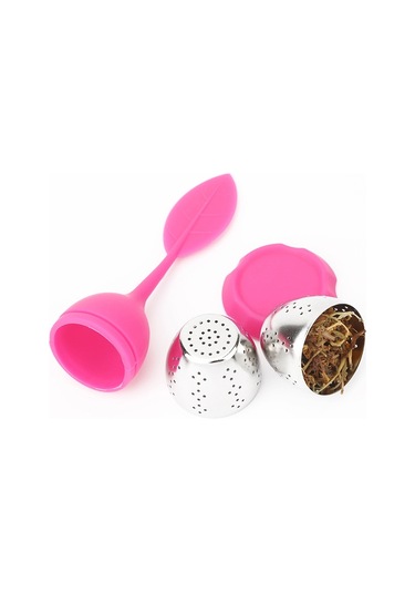 Sones Paslanmaz Çelik Silikon Askılı Çay Poşeti Çay Süzgeçleri Mor