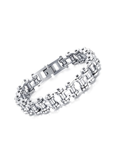 Gümüş Opk Moda Erkek Bileklik Paslanmaz Çelik Bileklik 21.5cm