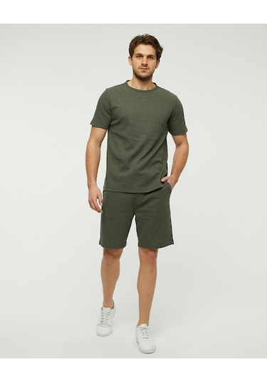 Bella Dossi Waffle Kumaş Şortlu Takım Haki