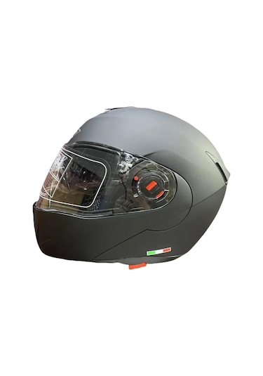 Free-M 961 Mat Siyah Güneş Vizörlü Çene Açılır Kask Modeli