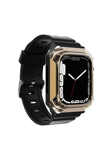 Watch 7 41mm Uyumlu Krd-88 Sert Pc Kasa Koruyuculu Uyumlu Zore Kordon-siyah