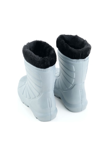 Gezer Erkek Çocuk Kışlık Eva İçi Sıcak Astarlı Rahat Taban Yağmur Bot Çizme Gri