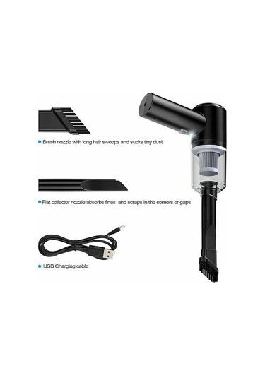 Symbee El Tipi Şarjlı Süpürge: Ev İçi Masaüstü Ve Dolap Temizliği İçin Üfleme-emme İkili Fonksiyonlu Siyah