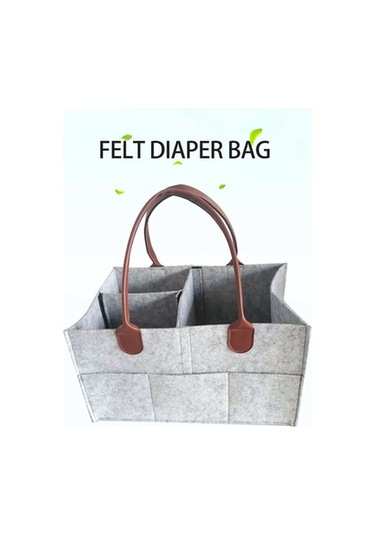 Novahub Moveevo Moda Keçe Bebek Çantası - Geniş Seyahat Oyuncak & Bez Seti Gri