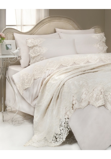 Gelin Home Çeyiz Donna Deluxe Nevresimli Pike Takımı Gülkurusu