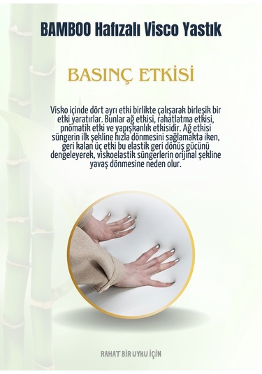 Visco Bamboo Yastık Boyun Fıtığı Boyun Düzleşmesi Destekli Lüks Yastık Taşıma Çantalı