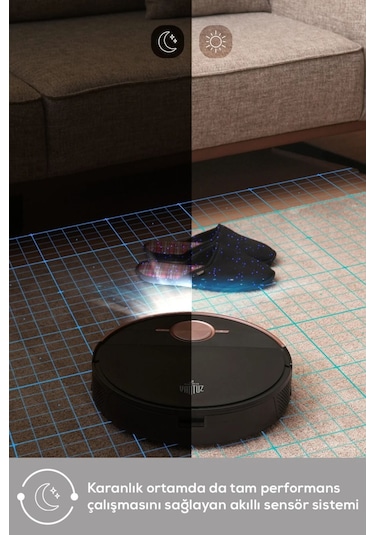 Karaca Vantuz Off-Road Premium 3in1 Otomatik Toz Hazneli Konuşan Robot Süpürge