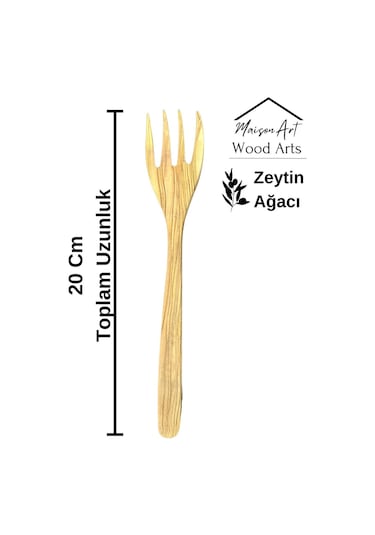 Ceviz Ağacı Çatal Seti 2li El Yapımı Ahşap Salata Çatalı