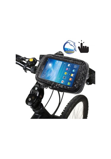 Bisiklet Gidon Montaj Tutucu Su Geçirmez / Kum Geçirmez / Kar Geçirmez / Kir Geçirmez Fermuarlı Dokunmatik Çanta, Galaxy Note Iıı / N9000 Ve Mega 6.3 / İ9200 Siyah İçin Uygun Siyah