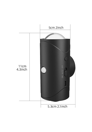 Xiyyadms Usb Şarjlı Rgb Renkli Led Gece Lambası, Ir Sensörlü 110 , Işıktayını Ayarlayabilir, Duvar/üstü Montaj, Taşınabilir, Dolap/entrance/ Koridor İçin, 1500mah Pil, Pc Malzeme Siyah