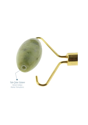 Seay Tırtıklı Yeşim Taşı Face Roller + Yeşim Melek Kanadı Gua Sha