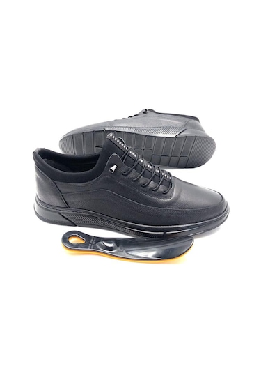 Büyük Numara Deri Ortopedik Ayakkabı (476804310) Siyah