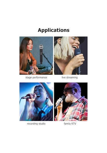 Platoon Pl-2498 Kablosuz Mikrofon, Karaoke İçin Kapsamlı Metal El Mikrofonu 1 Adet