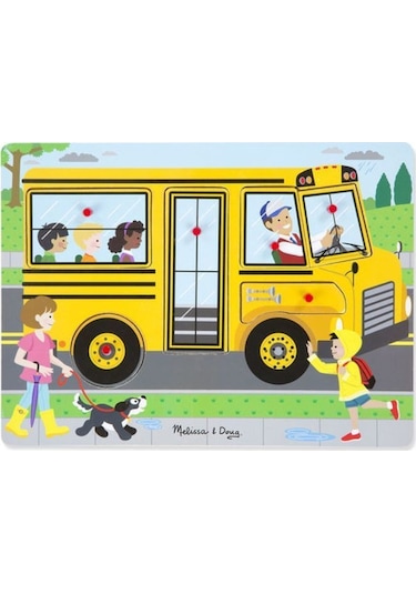 Melissa&Doug Ahşap Sesli Yapboz - The Wheels On The Bus