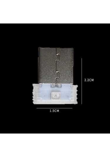 Xiyyadms Oto Ve Ev İçin Usb Led Renkli Gece Lambası - Müdahale Olmadan Kullanın, Mavi 4'lü Paket Siyah
