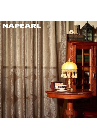 Altın 1 Pc Napearl Fransız Yaldızlı Tül Perde Rüya Gibi High-end Perde Işık Lüks Oturma Odası W100cm X L130cm Altın