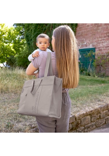 Lassig Tote Up Bebek Bakım Seyahat Çantası Taupe Gri