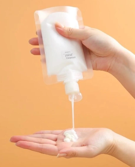 3 Adet 100ml Krem Şampuan Kabı Tekrar Kullanılabilir Set Beyaz - Şeffaf