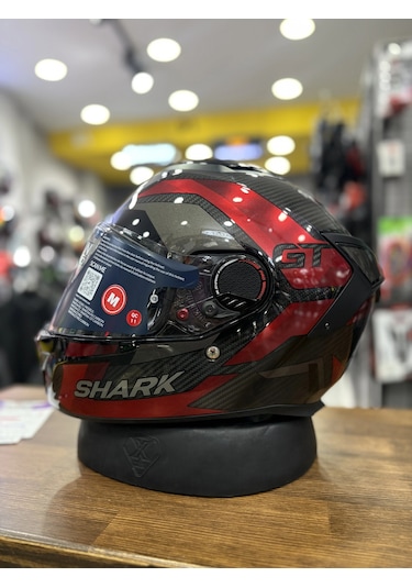 Shark Spartan Gt Pro Carbon Ritmo Şeffaf Vizörlü Kask Karbon Kırmızı