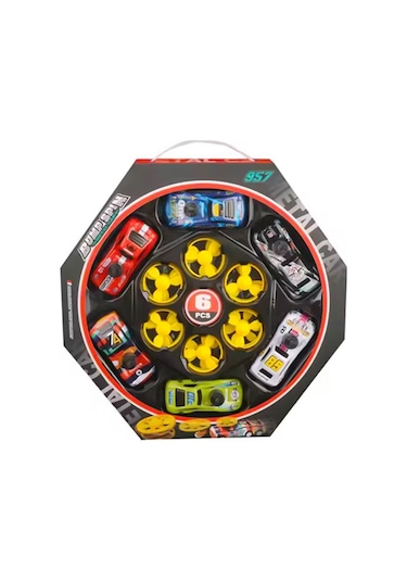 Ctoys Çek Bırak Pervaneli Yarış Arabası Çantalı Set 6lı Çok Renkli