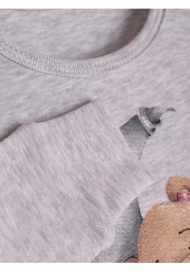 Mami-kids Uzun Kollu Yenidoğan Bebek Pijaması 100023471 Gri