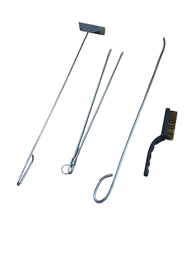 Mobilreyon Şömine Seti 4'lü,gelberi, Karıştırıcı,köz Maşası,fırça