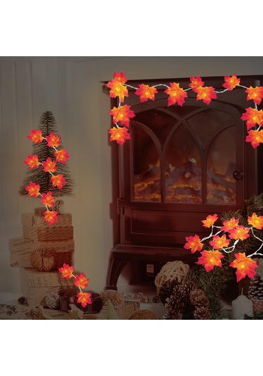 Xiyyadms 6m 40 Led Akıllı Maple Yapraklı Işık Zinciri - Ip65 Su Geçirmez, Pil Beslemeli Pil Dahil Değil - Bahçe, Parti Dekorasyonu Diğer