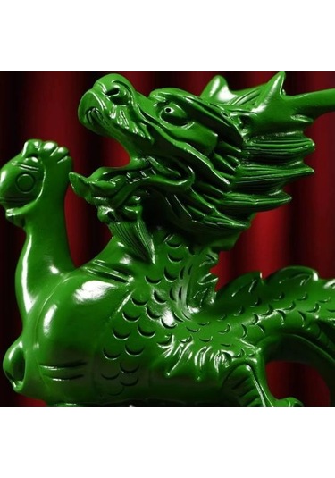 Kırmızı Ejderha Süs Çin Feng Shui Ejderha Heykeli Şanslı Ahşap Hayvanlar Heykelcik Ofis Ev Dekorasyon İçin 12cm